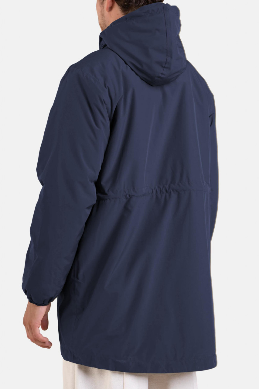 Flotte Regenjacke Pompidou Blau Indigo Gefüttert Parka