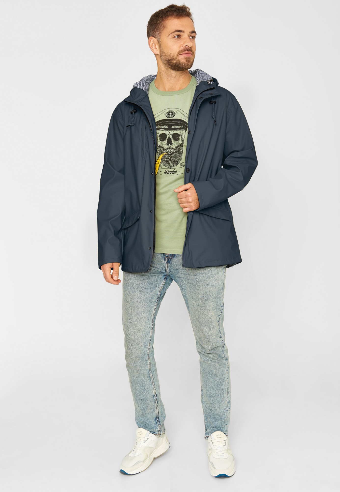 Derbe Passby Fisher Navy Dunkelblau Herren Regenjacke Friesennerz