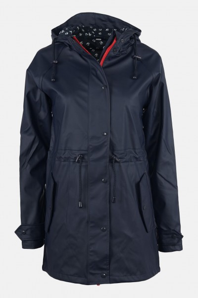 xDamen Friesennerz Marine Blau Anker Baumwollfutter Regenjacke