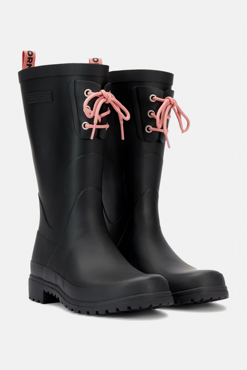 Tretorn Gummistiefel Skanor Schwarz Rosa Halbhoch