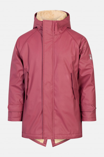 Derbe Friese Tidaholm Kinder Regenjacke Dunkel Rot Gefüttert Tibetan Red