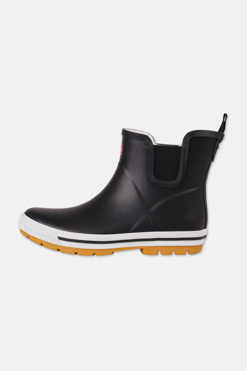 Derbe Wattpuuschen Pelz Schwarz Weiß Damen Gummistiefel Halbschuh