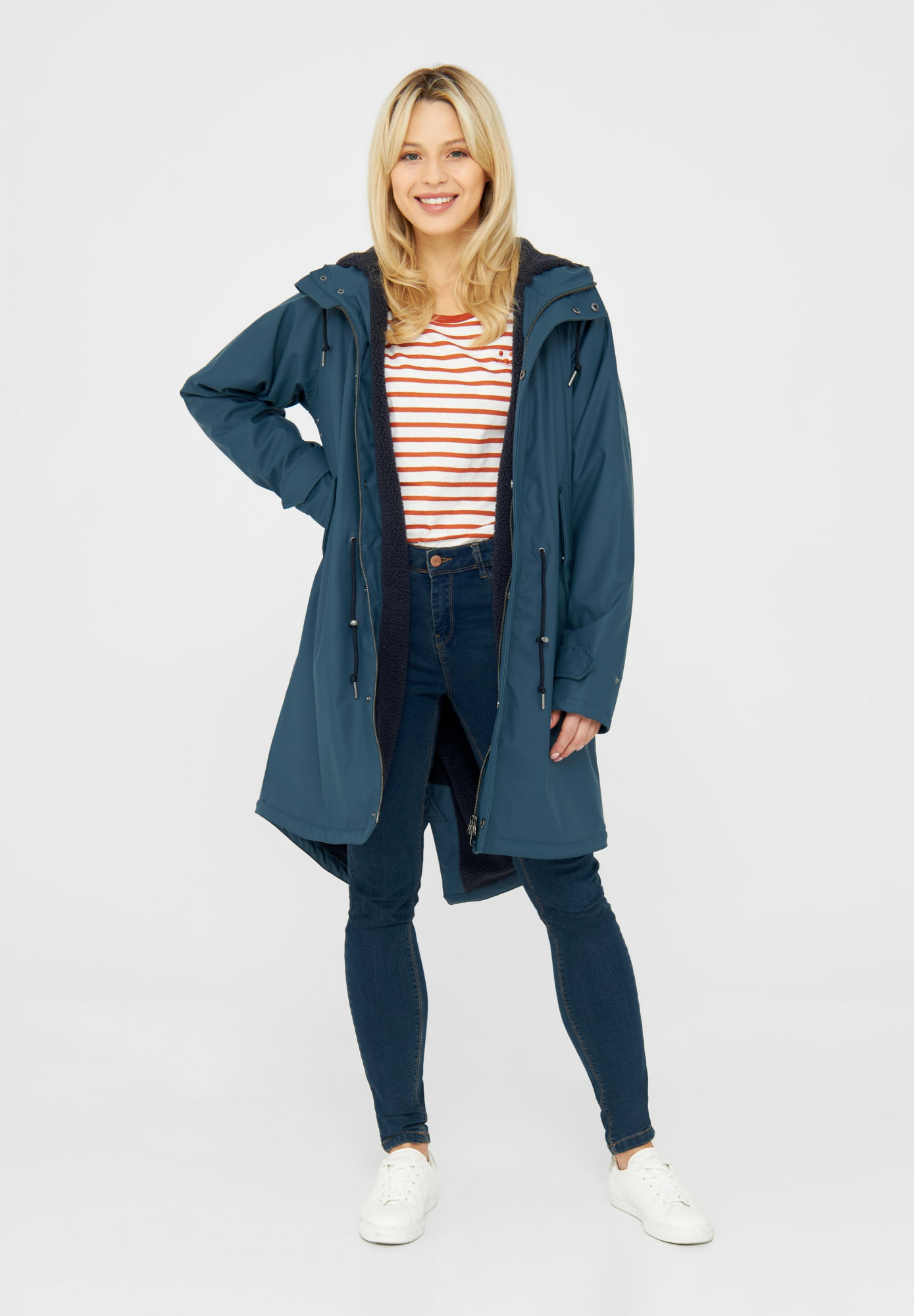 Derbe Friese Tidaholm Damen Regenjacke Blau Gefüttert Orion Blue