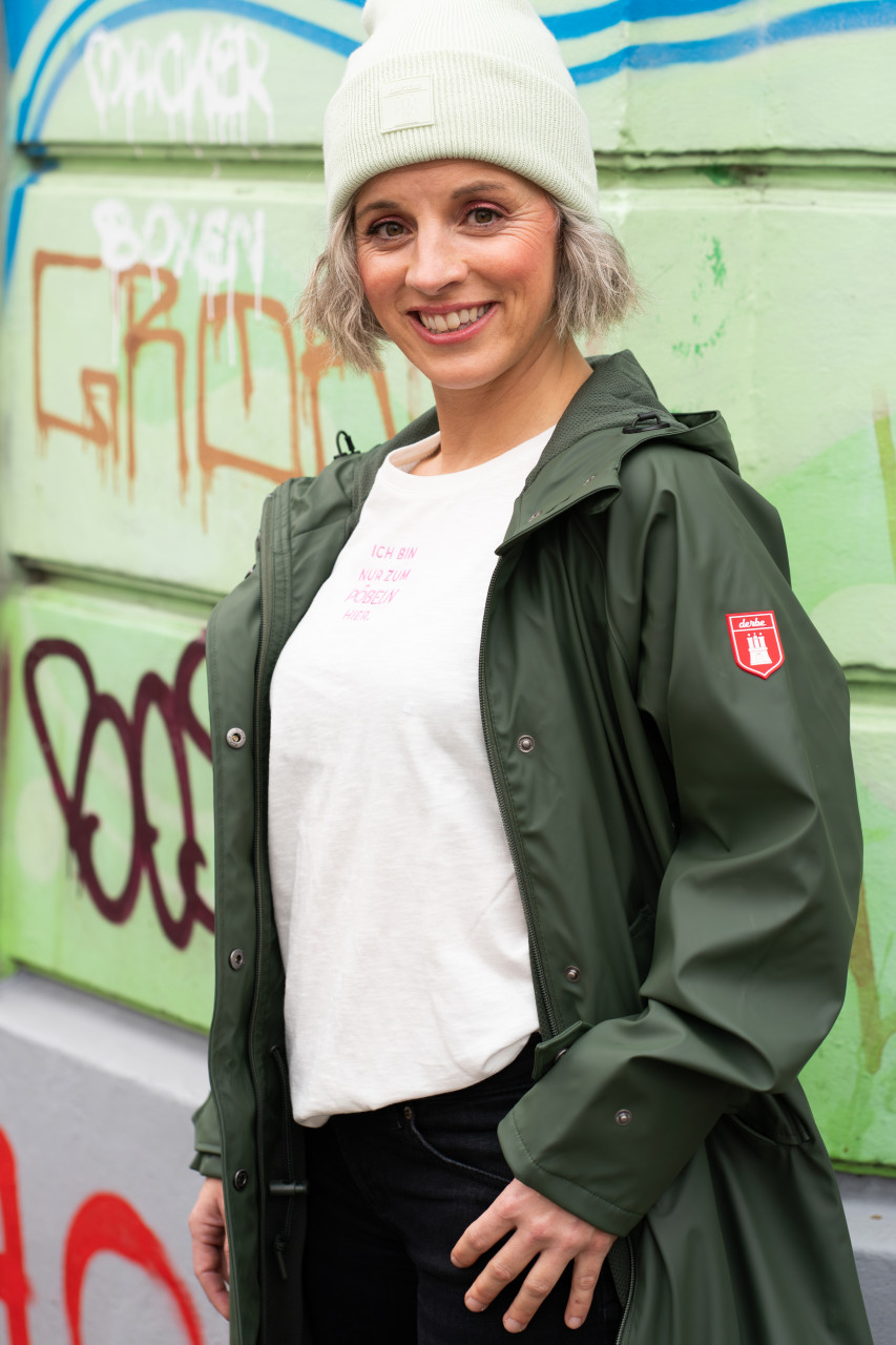 Derbe Regenjacke Traveby Friese Plain Damen Grün Oliv