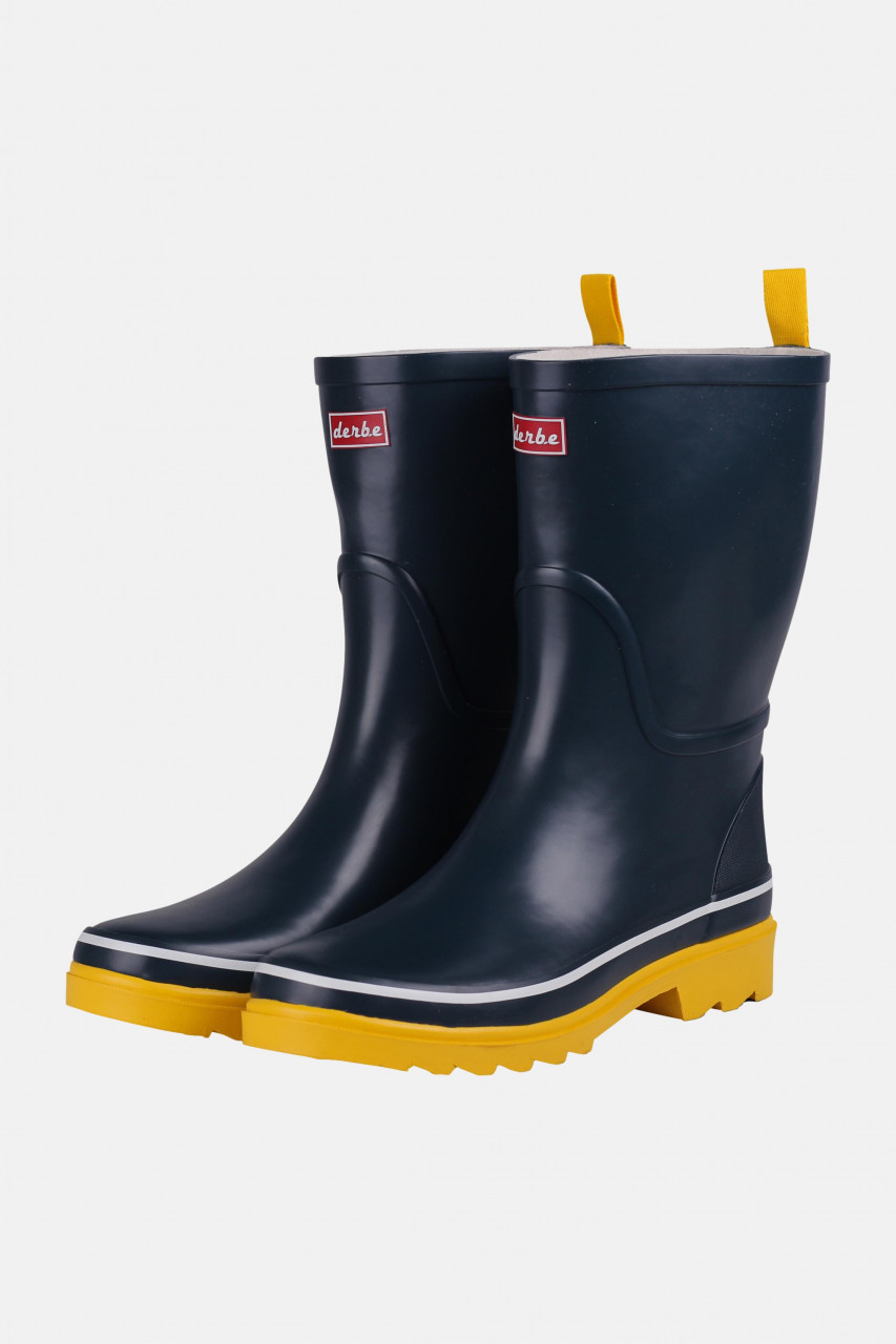 Derbe Middlehooch Gummistiefel Marine Blau Gelb Nachhaltig