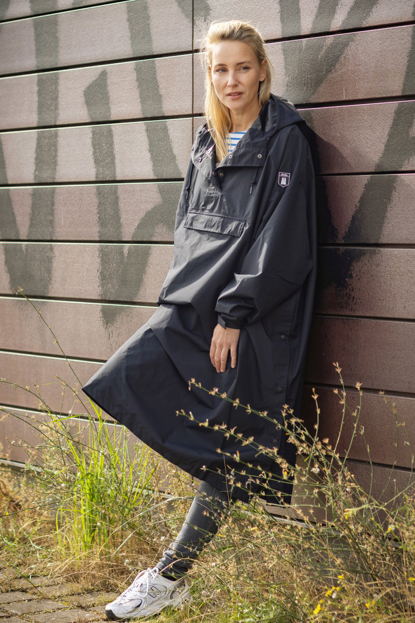 Derbe Ripby Cape Navy Unisex Dunkelblau Regenjacke Poncho