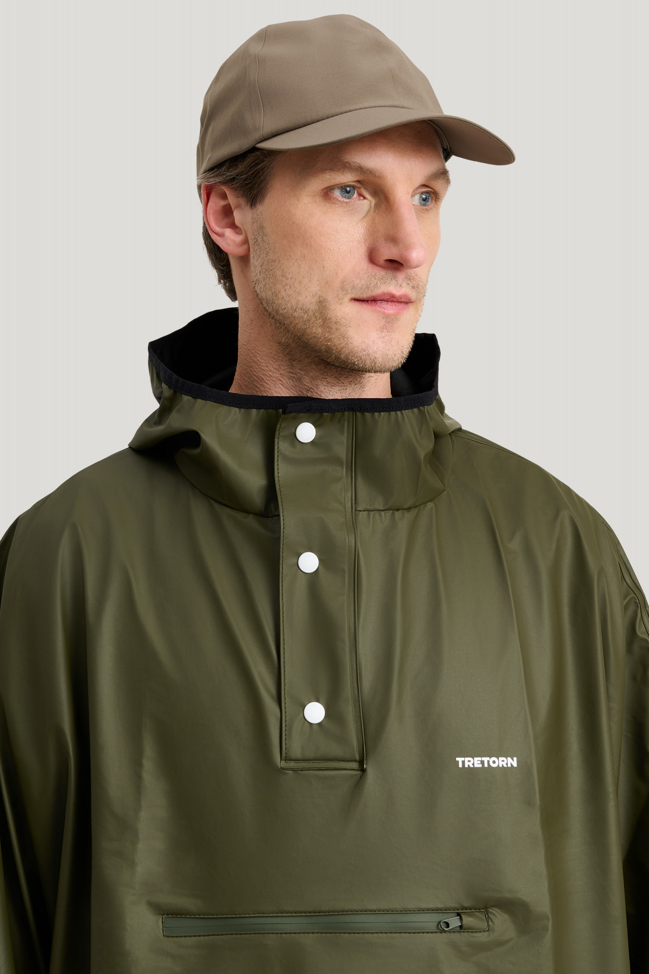 Tretorn Regenponcho PU Light Oliv Grün Packbar
