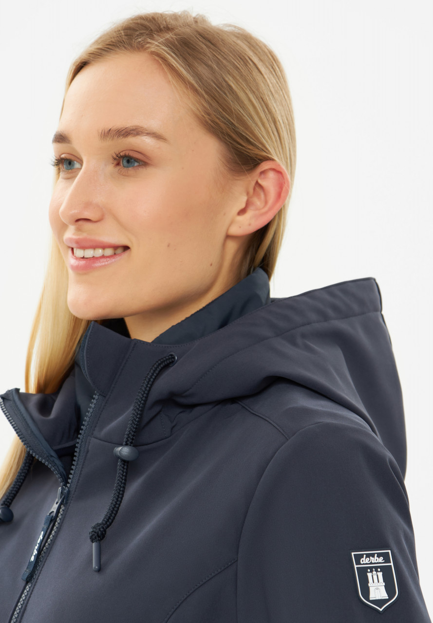 Derbe Jacke Adeby Damen Dunkelblau Softshell