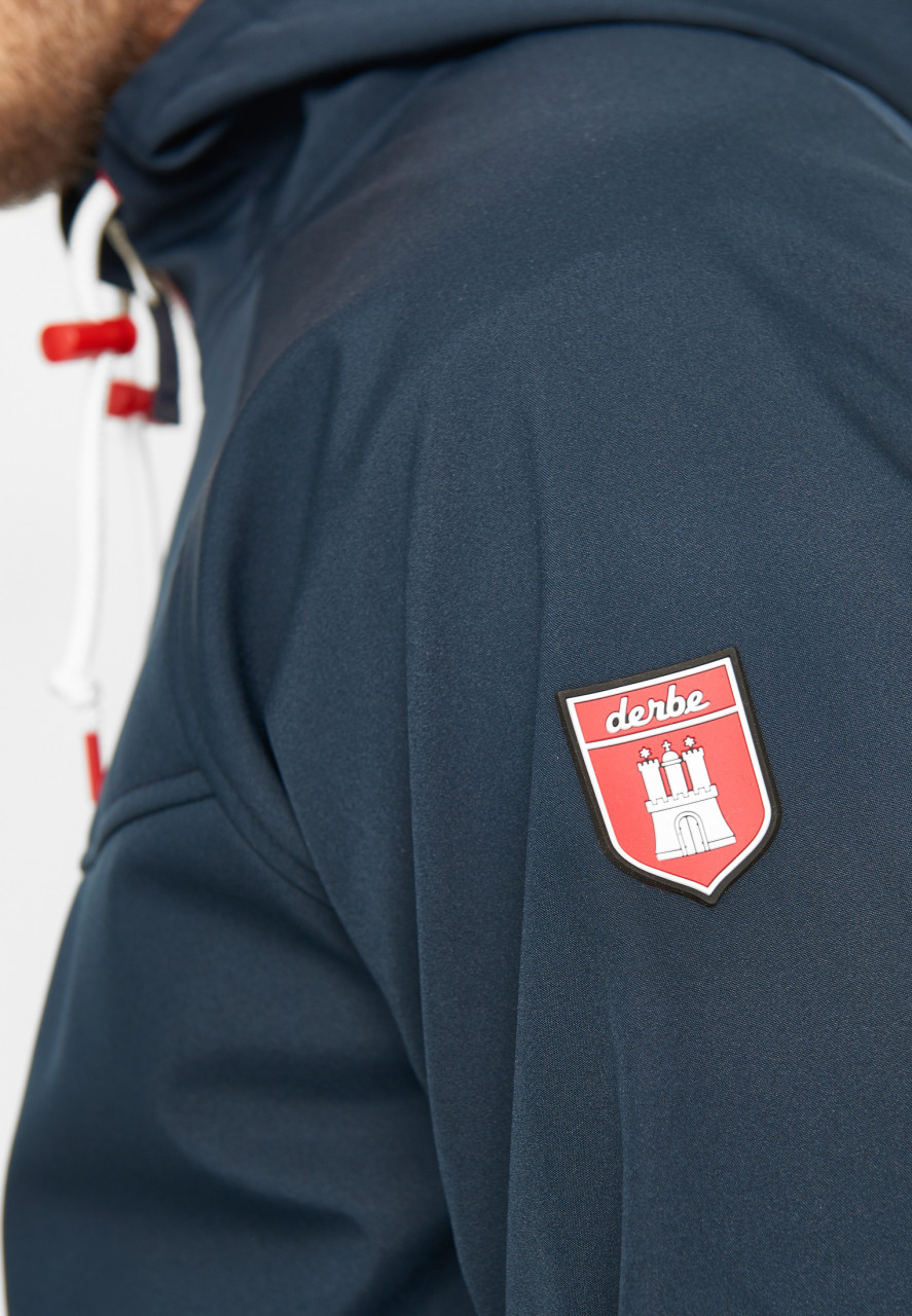 Derbe Isleby Herren Softshell Jacke Blau Rot