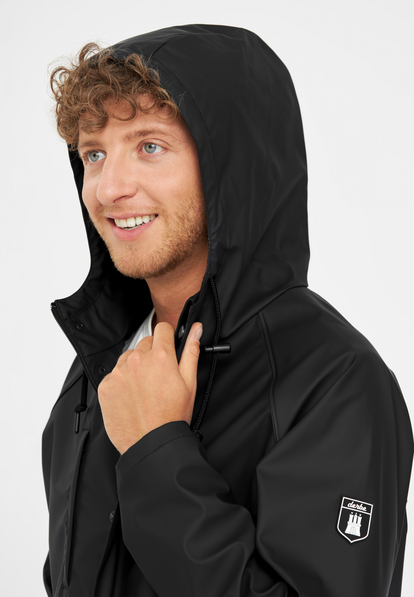 Derbe Regenjacke Passby Plain Herren Jet Black Schwarz