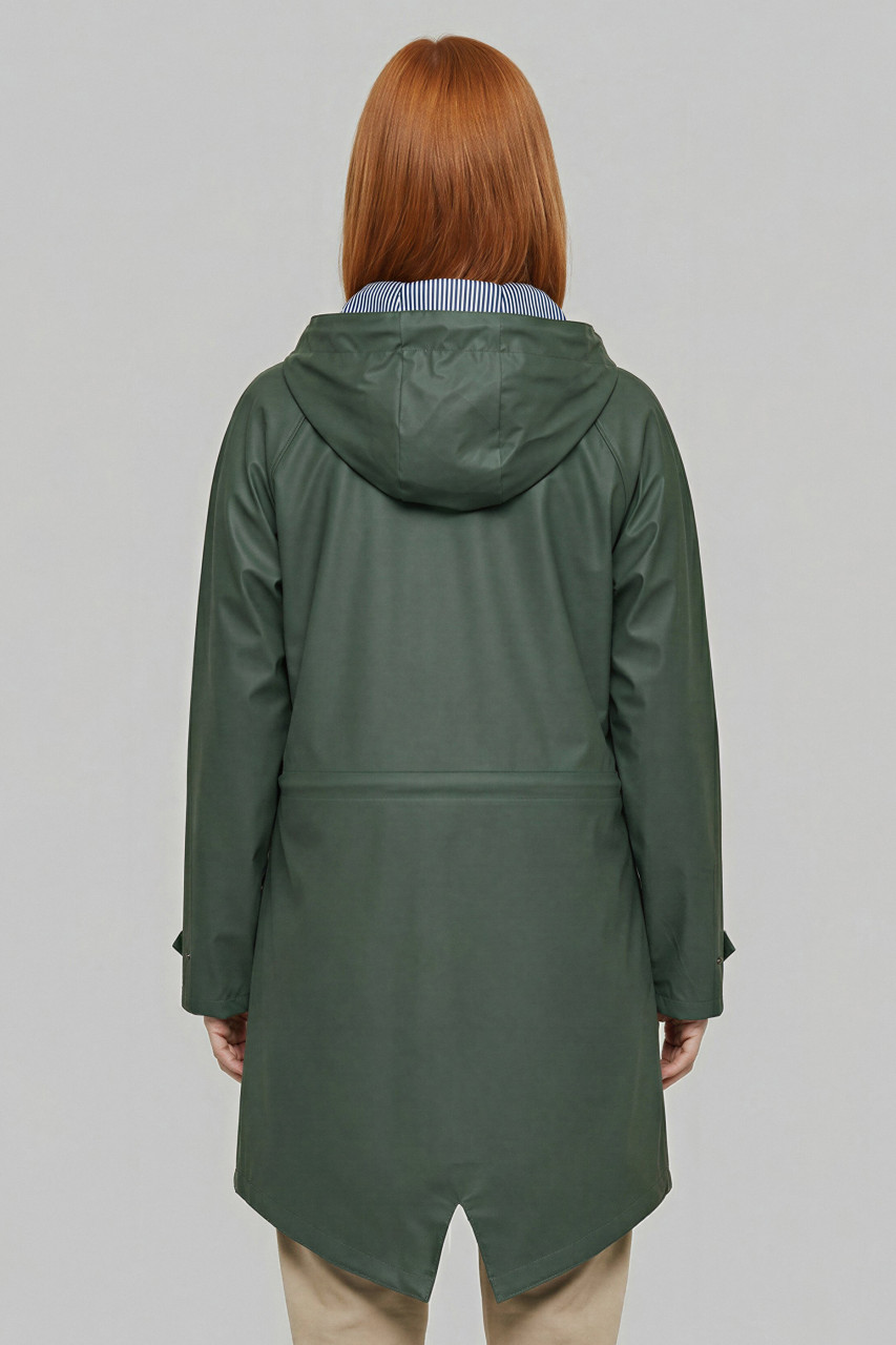 Derbe Traveby Friese Fisher Oliv Damen Regenjacke Nachhaltig