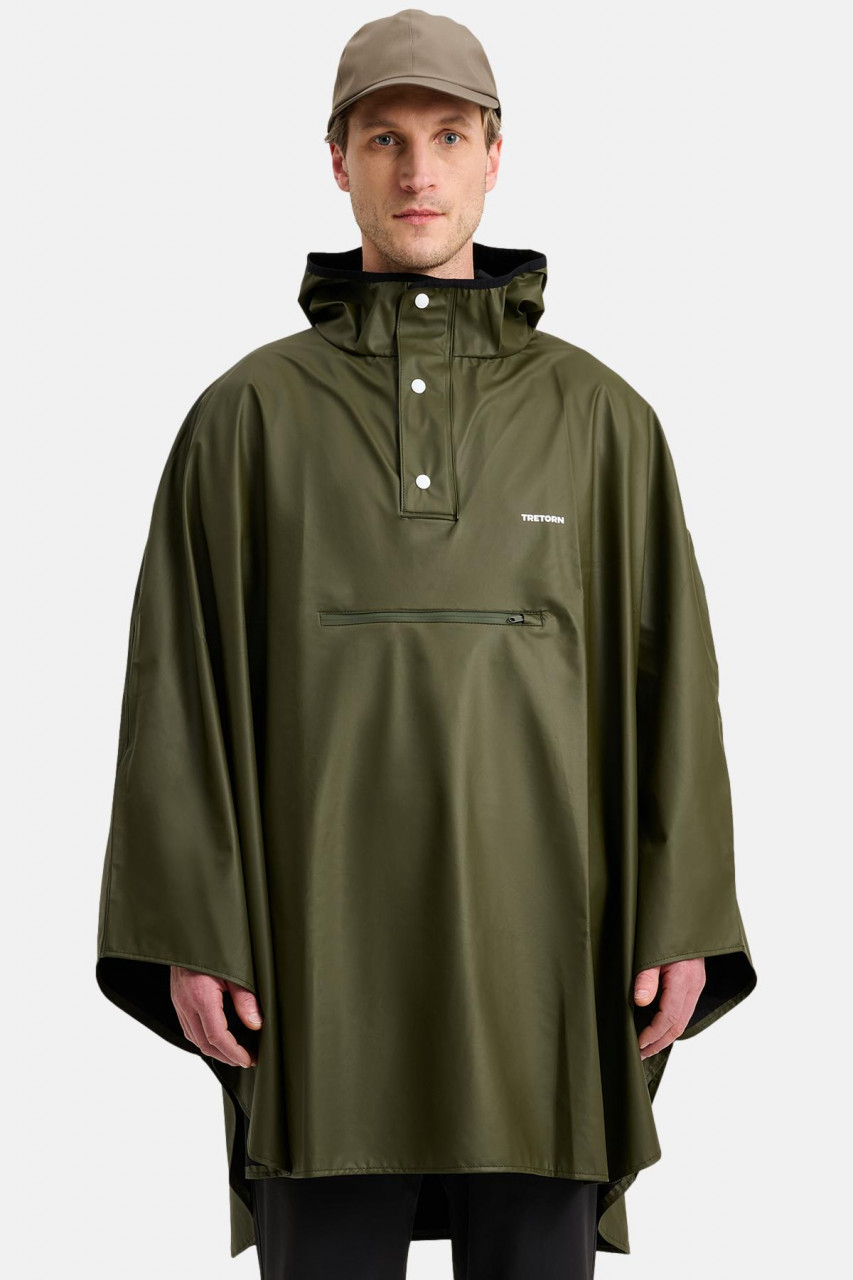 Tretorn Regenponcho PU Light Oliv Grün Packbar