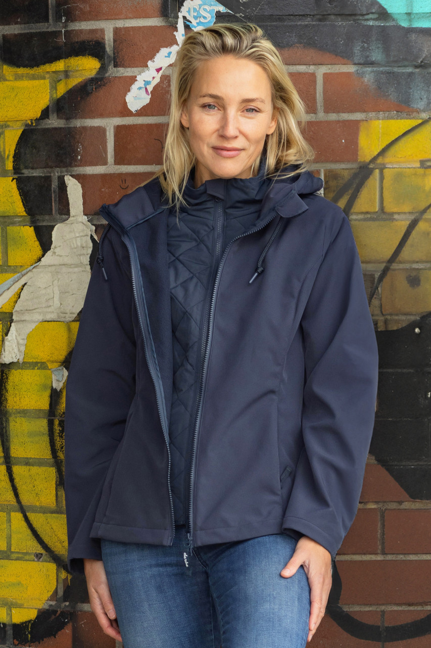 Derbe Jacke Adeby Damen Dunkelblau Softshell
