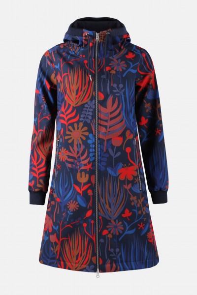 Danefae Danejane Damen Softshell Jacke Navy Blue Walkabout Floral Blau Rot