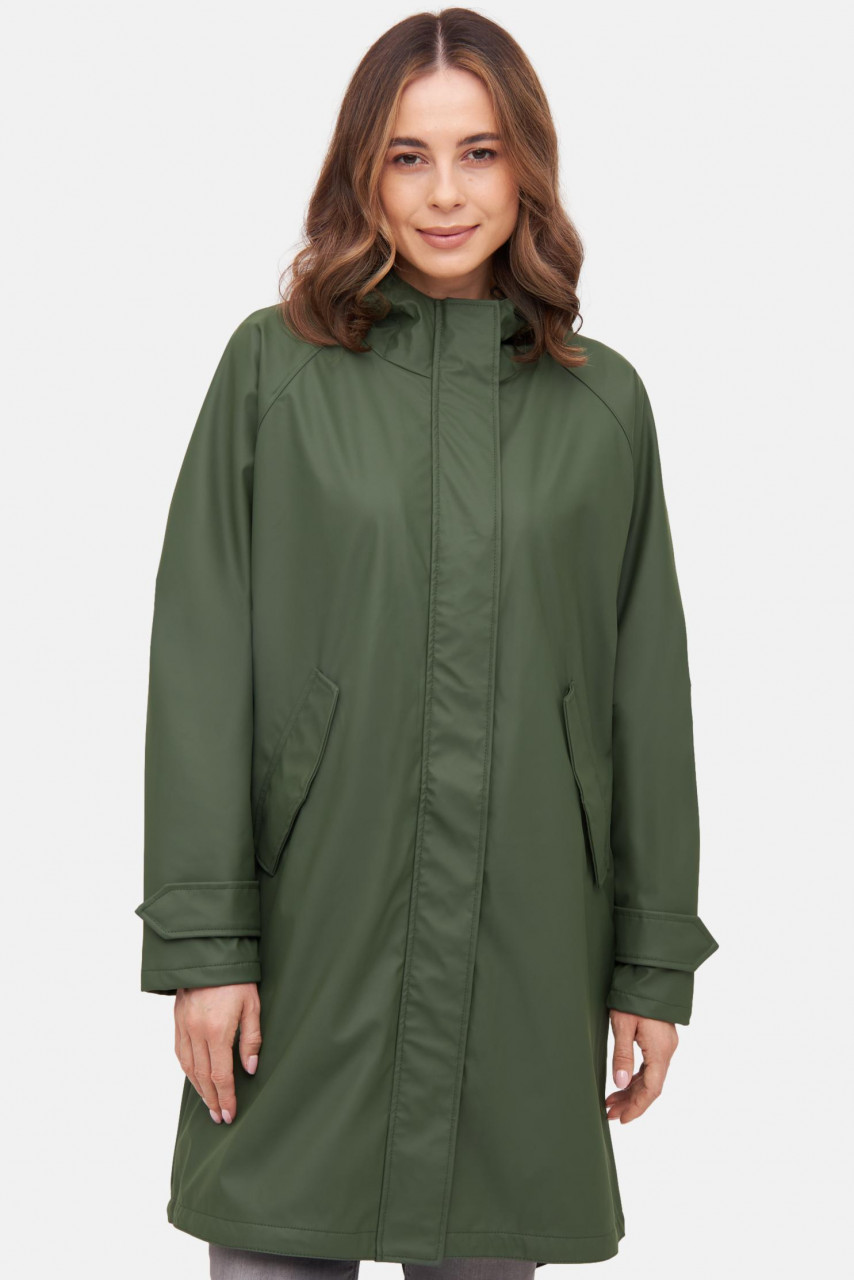 Derbe Regenjacke Traveby Friese Plain Damen Grün Oliv