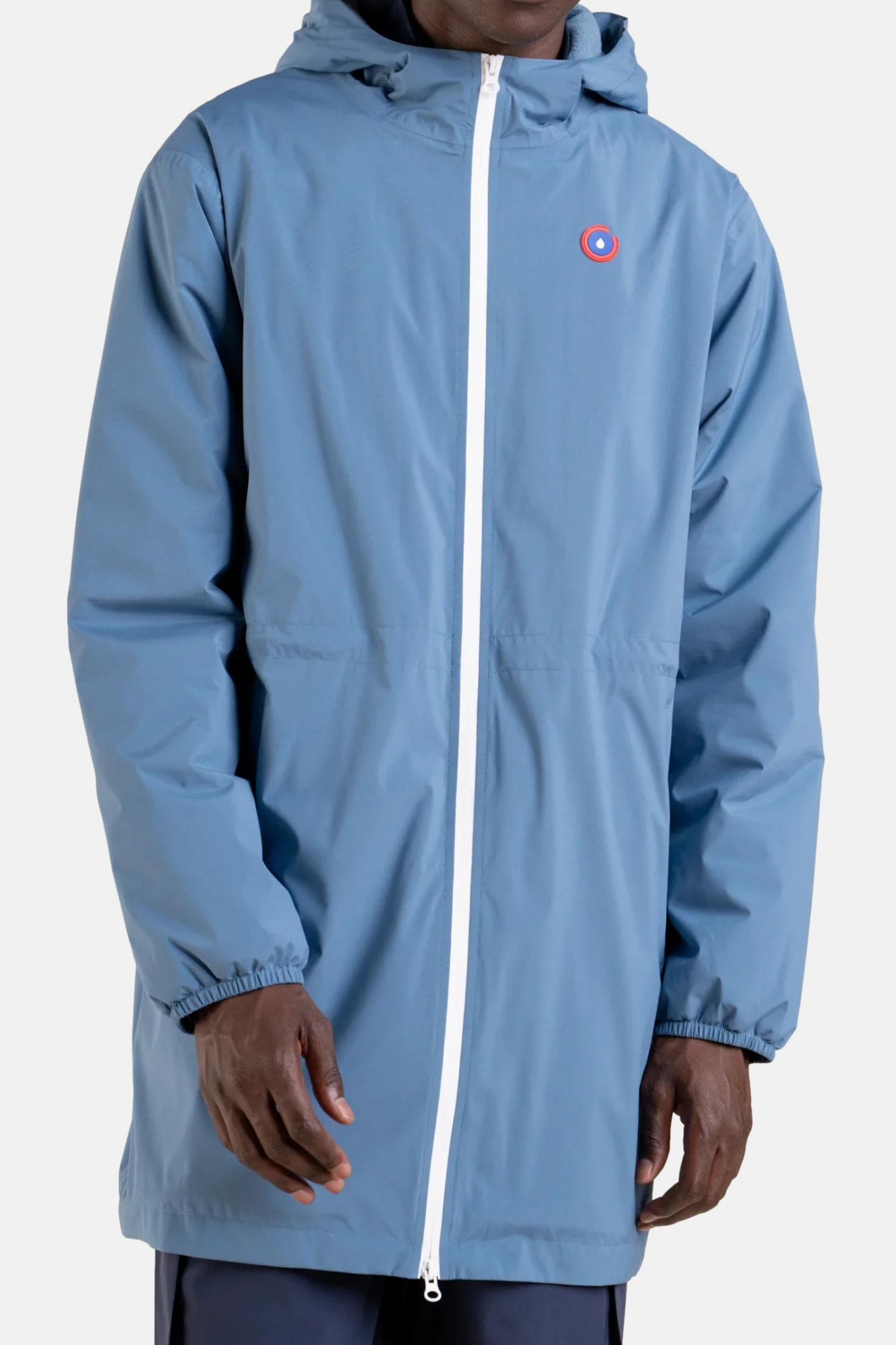 Flotte Regenjacke Pompidou Hellblau Orange Gefüttert Parka