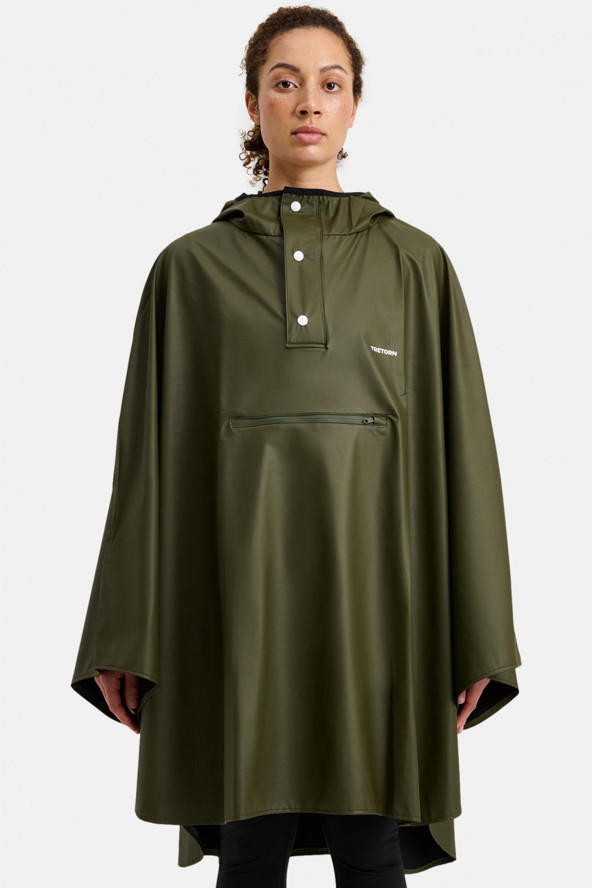 Tretorn Regenponcho PU Light Oliv Grün Packbar