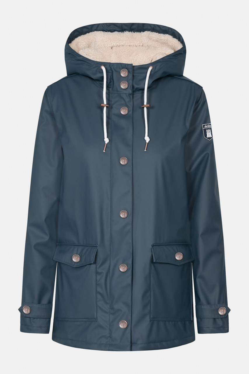 Derbe Pensholm Damen Regenjacke Navy Dunkelblau Gefüttert