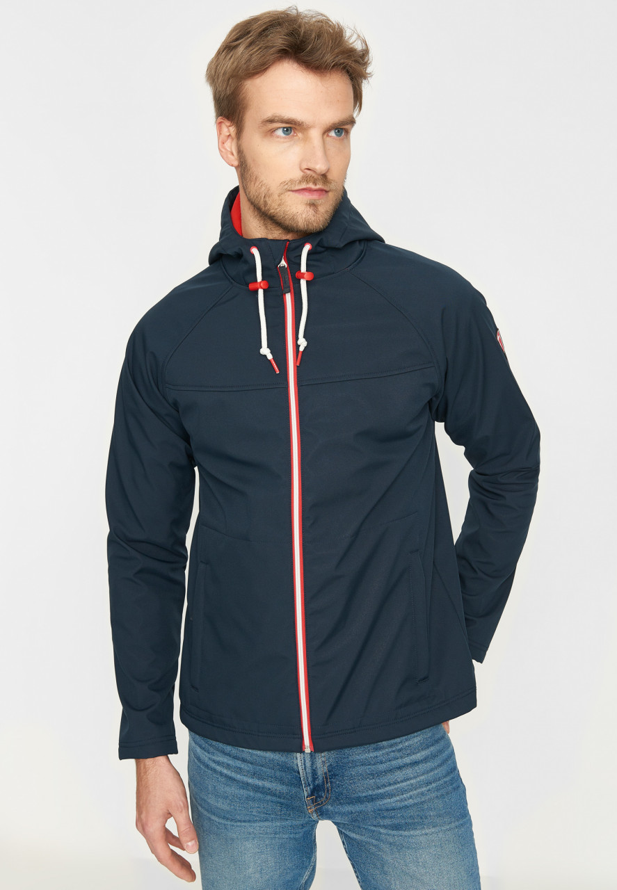 Derbe Isleby Herren Softshell Jacke Blau Rot