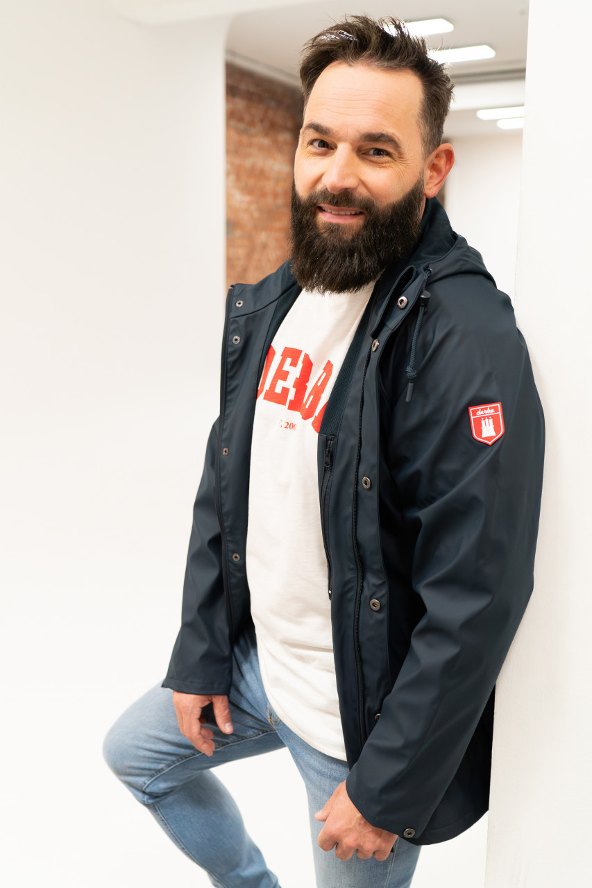 Derbe Regenjacke Passby Plain Herren Friesennerz Blau