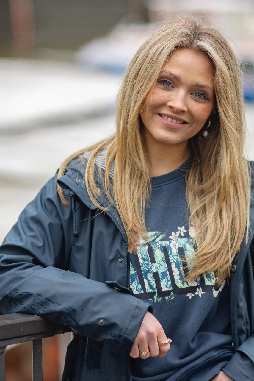 Derbe Traveby Friese Fisher Dunkelblau Damen Regenjacke