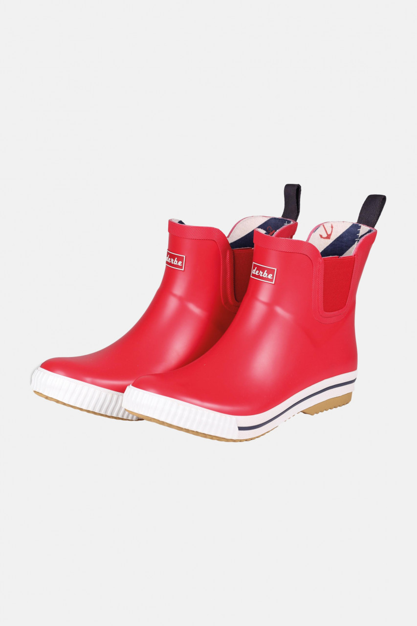 Derbe Wattpuuschen Rot Gummistiefel Halbschuh Chelsea Boots