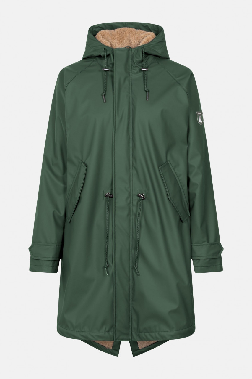 Derbe Friese Tidaholm Damen Regenjacke Dunkel Grün Gefüttert Kombu Green