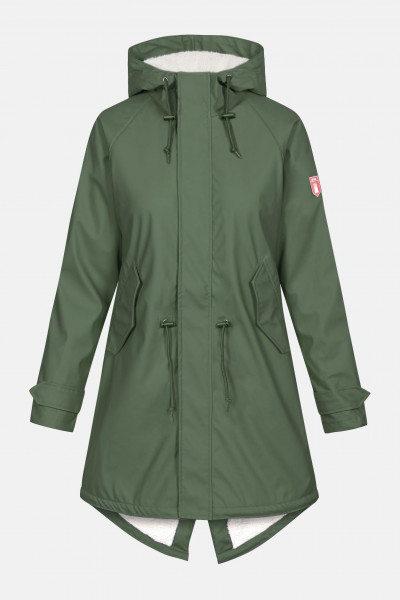 Derbe Friese Tidaholm Damen Regenjacke Oliv Gefüttert