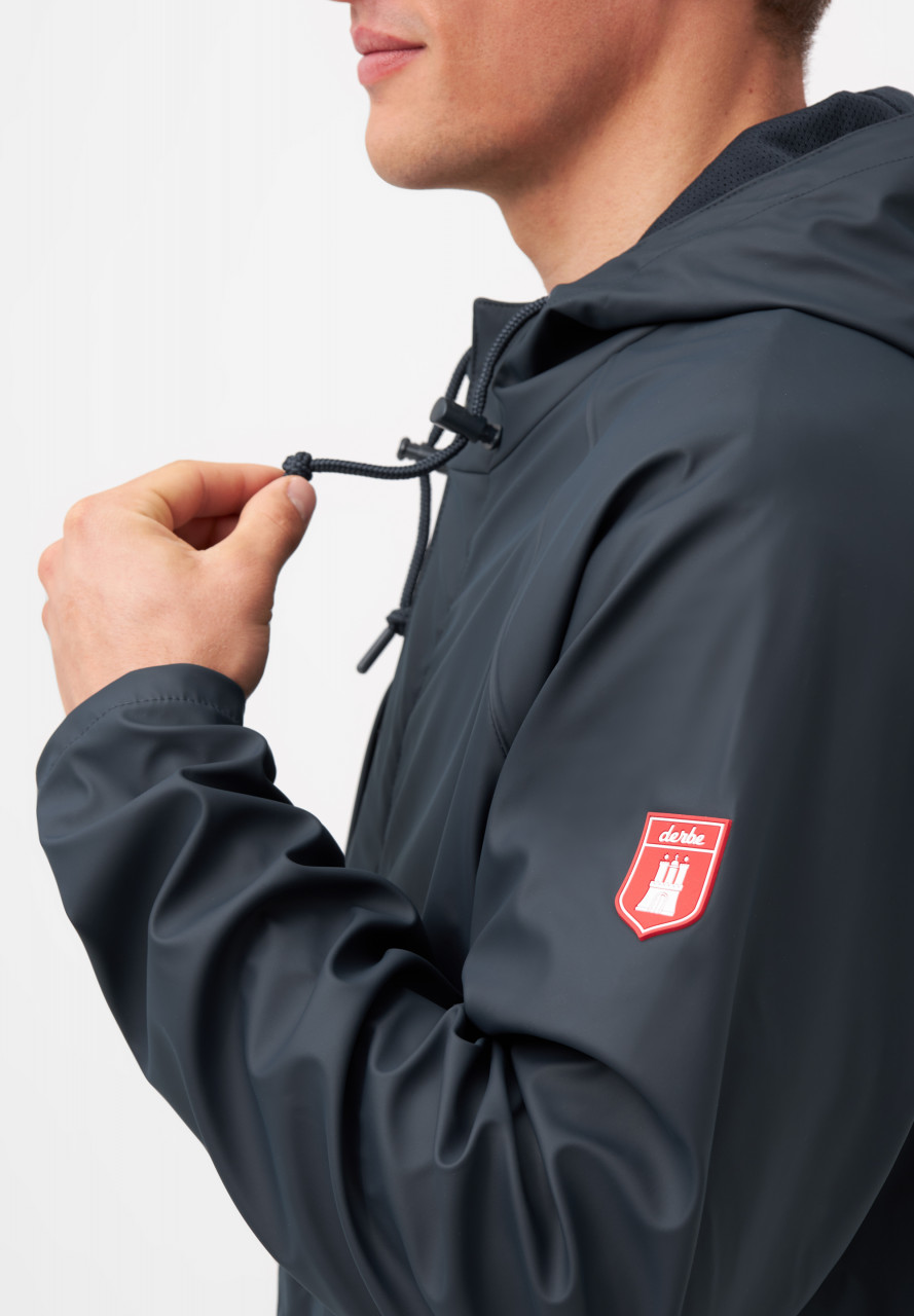 Derbe Regenjacke Passby Plain Herren Friesennerz Blau