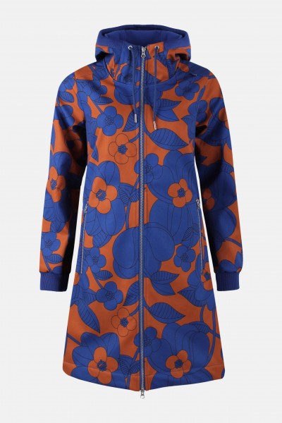 Danefae Danejane Damen Softshell Jacke Ocker Royal Blau Boom Bloom Blumen