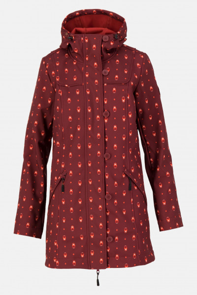 Blutsgeschwister Softshell Jacke Wild Weather Long Anorak Miss Matroschka Rot Blutsgeschwister Softshell Jacke Wild Weather Long Anorak Miss Matroschka Rot