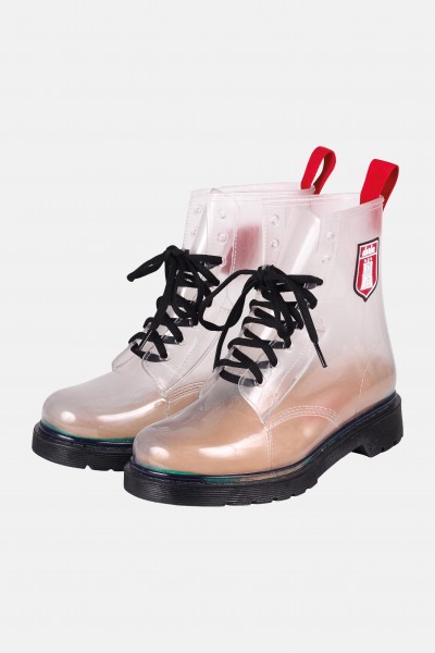 Derbe Dr. Gum Puuschen Transparent Schwarz Gummistiefel Boots Halbschuhe