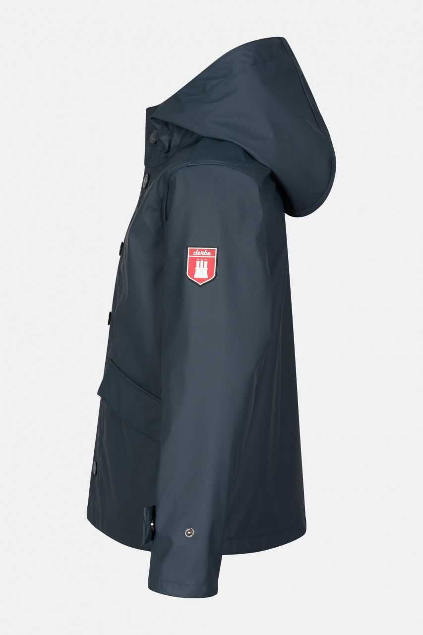 Derbe Passenger Passby Fisher Kids Navy Blue Striped Kinder Regenjacke Blau