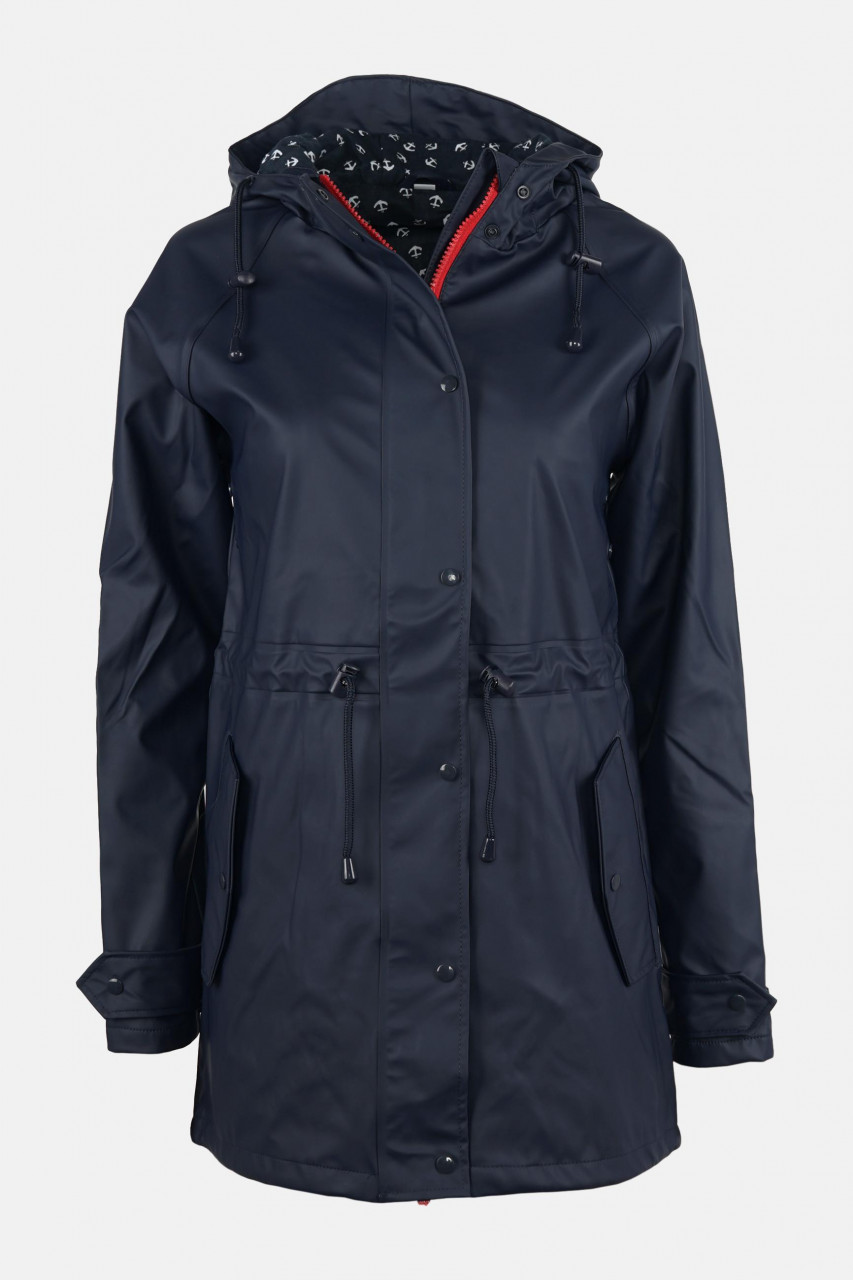 xDamen Friesennerz Marine Blau Anker Baumwollfutter Regenjacke