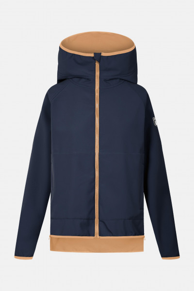 Derbe Peutby Damen Softshelljacke Navy Doe Dunkelblau Ocker