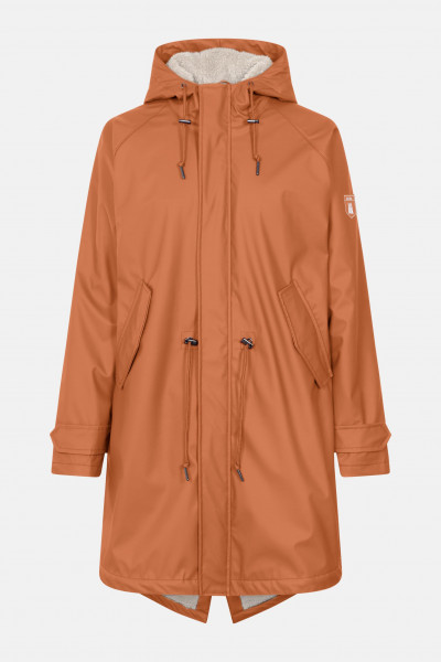 Derbe Friese Tidaholm Damen Regenjacke Orange Braun Gefüttert