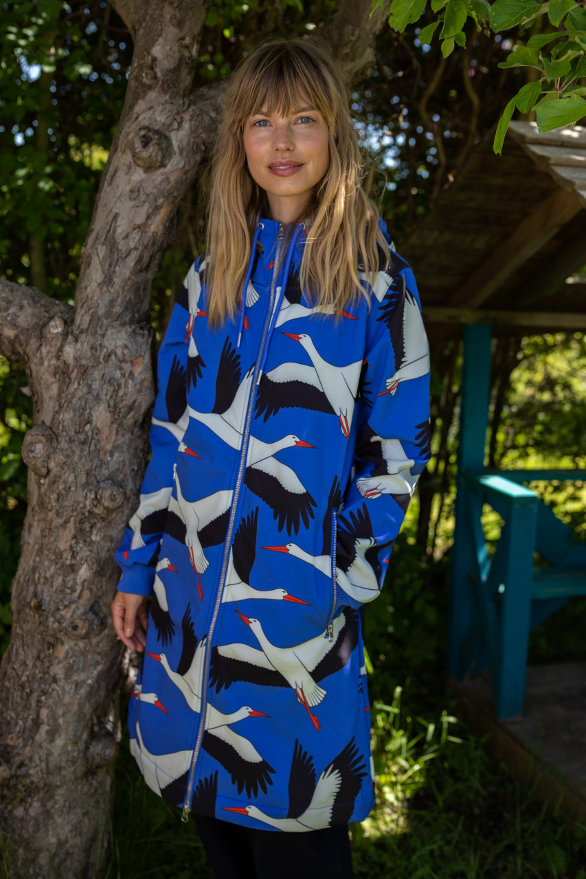 Danefae Softshell Jacke Danejane Damen Blau Vogel Storch