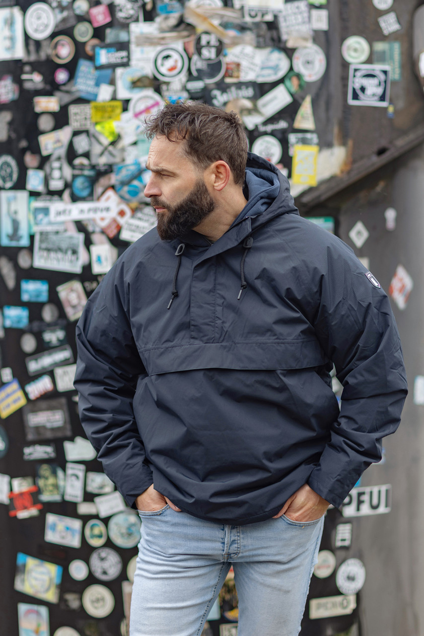 Derbe Overripby Navy Herren Schlupfjacke Regenjacke Cape Dunkelblau