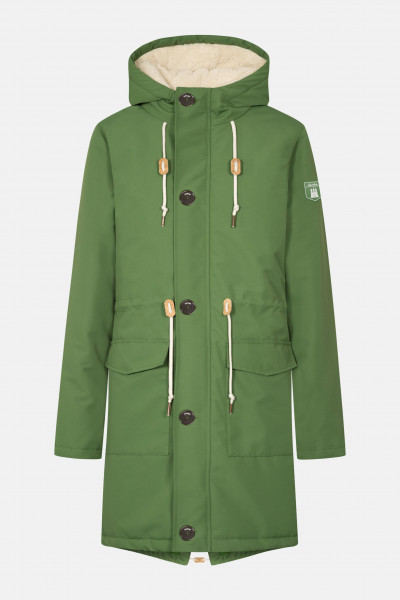 Derbe Friese Festholm Damen Winterjacke Cactus Grün Weiß Off White