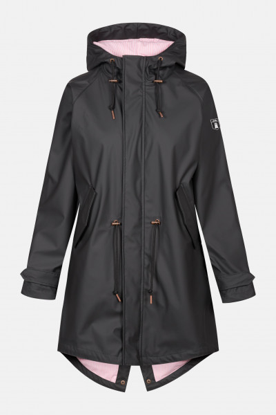 Derbe Traveby Friese Fisher Schwarz Damen Regenparka Nachhaltig