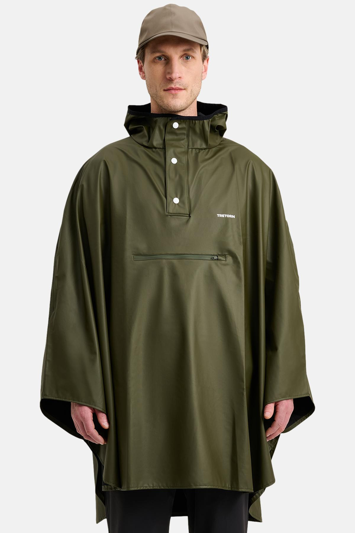 Tretorn Regenponcho PU Light Oliv Grün Packbar