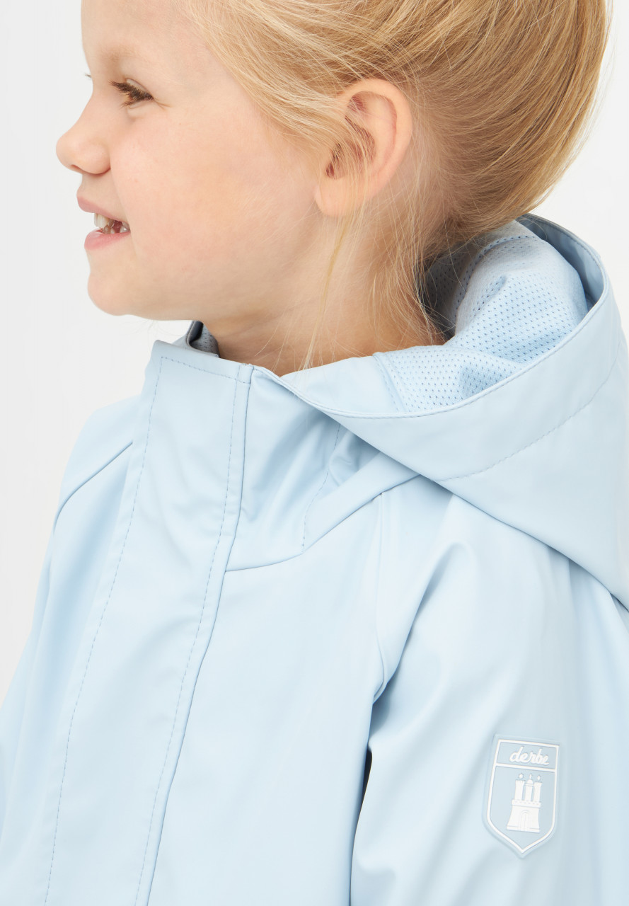 Derbe Kinder Regenjacke Traveby Friese Plain Hellblau
