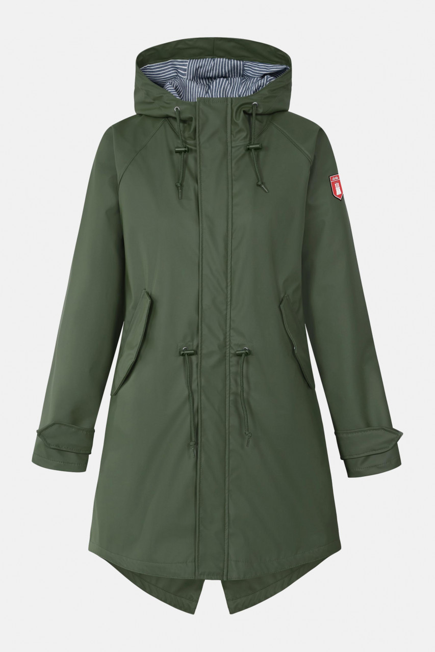 Derbe Traveby Friese Fisher Oliv Damen Regenjacke