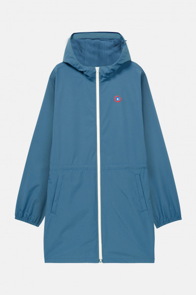 Flotte Regenjacke Pompidou Hellblau Orange Gefüttert Parka
