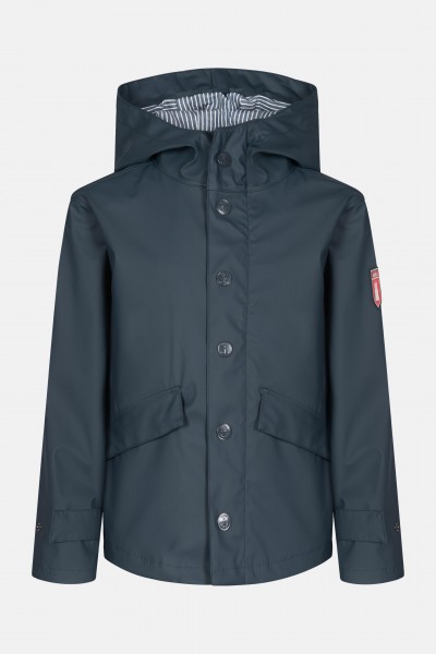 Derbe Passenger Fisher Kids Navy Blue Striped Kinder Regenjacke Blau