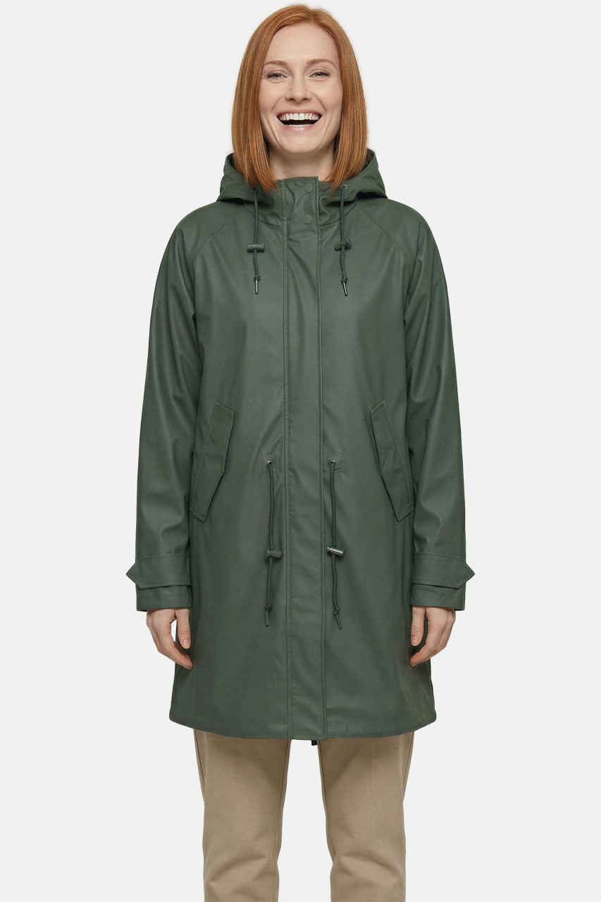 Derbe Traveby Friese Fisher Oliv Damen Regenjacke Nachhaltig