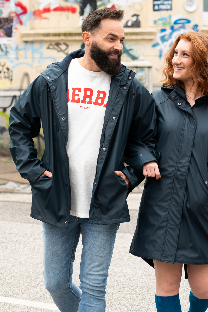 Derbe Regenjacke Passby Plain Herren Friesennerz Blau