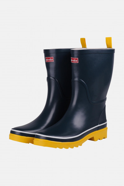 Derbe Middlehooch Gummistiefel Damen Marine Blau Gelb