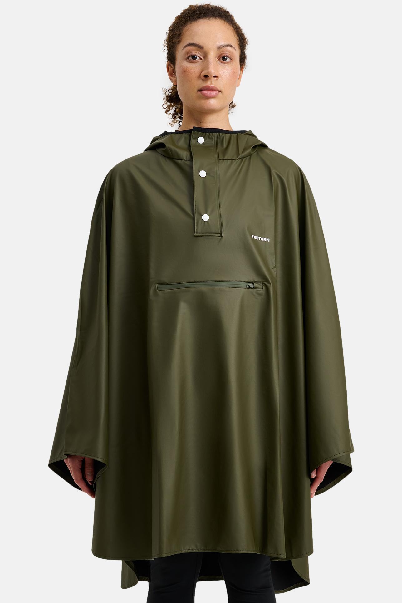 Tretorn Regenponcho PU Light Oliv Grün Packbar
