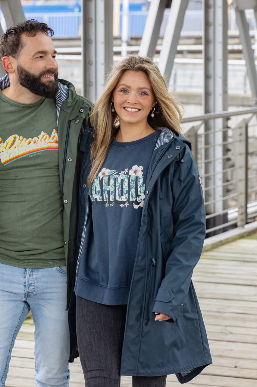 Derbe Traveby Friese Fisher Dunkelblau Damen Regenjacke